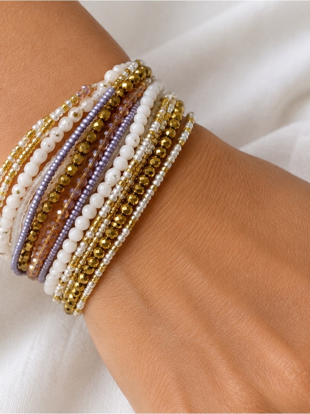 Handmade Guatemalan Beaded Wrap Bracelet with Magnetic Closure